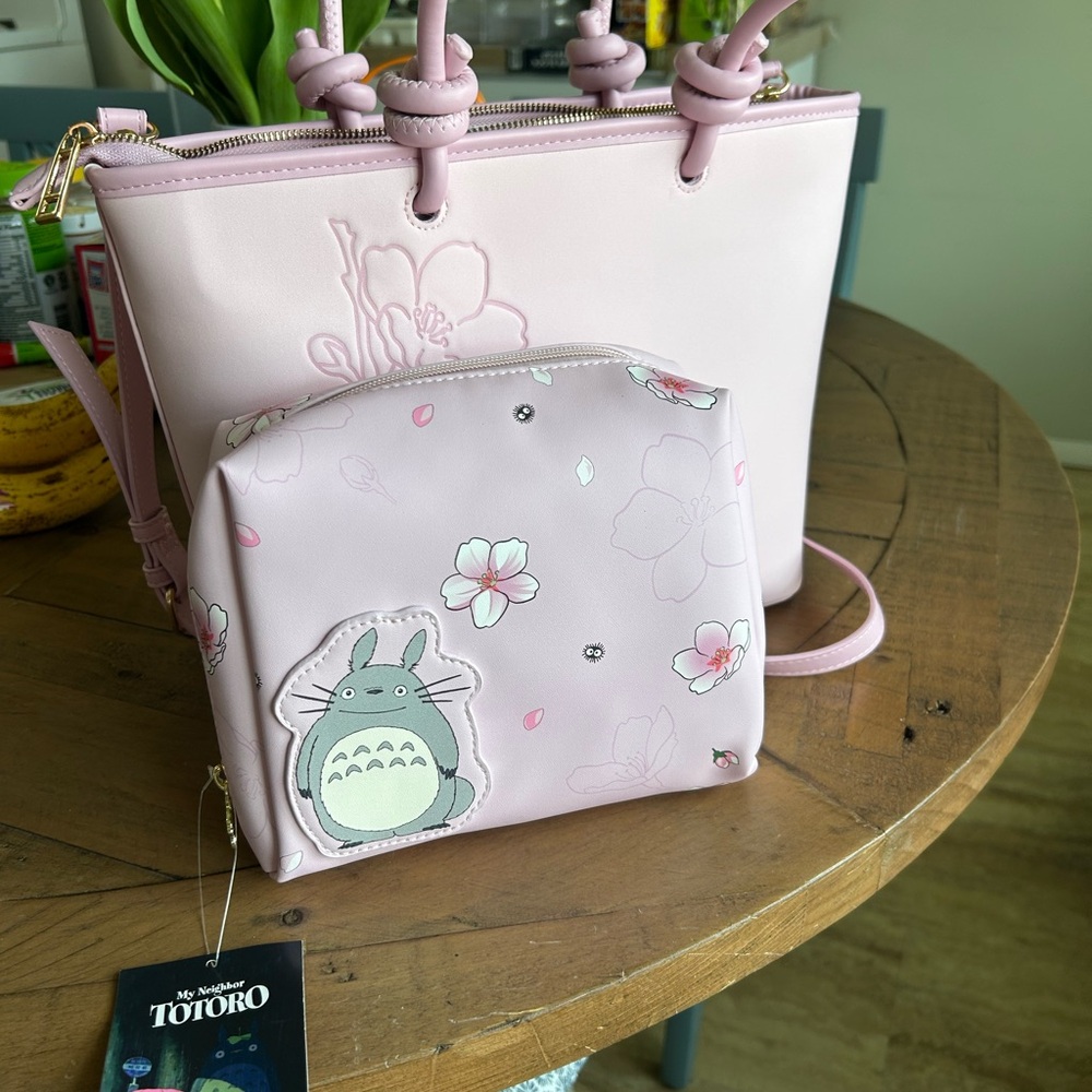 Totoro Themed Pink Tote Bag